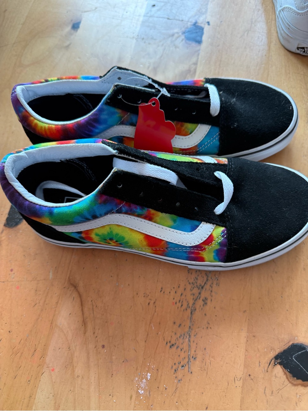 Vans Kids Tie-Dye Skate Shoes - Black & Rainbow 3.5